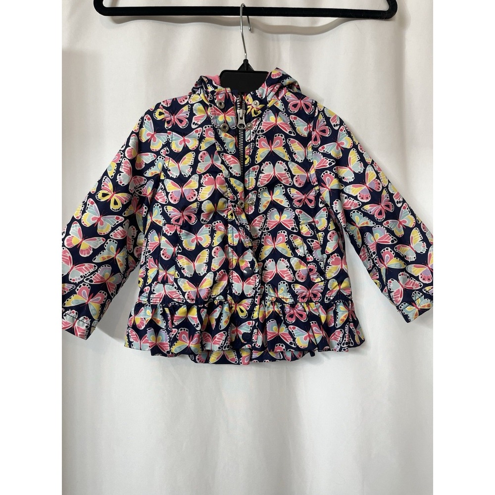 Carter's Toddler Girl's size 24 Months Raincoat Rain Jacket Butterfly Hooded J40